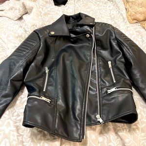 Black faux leather jacket